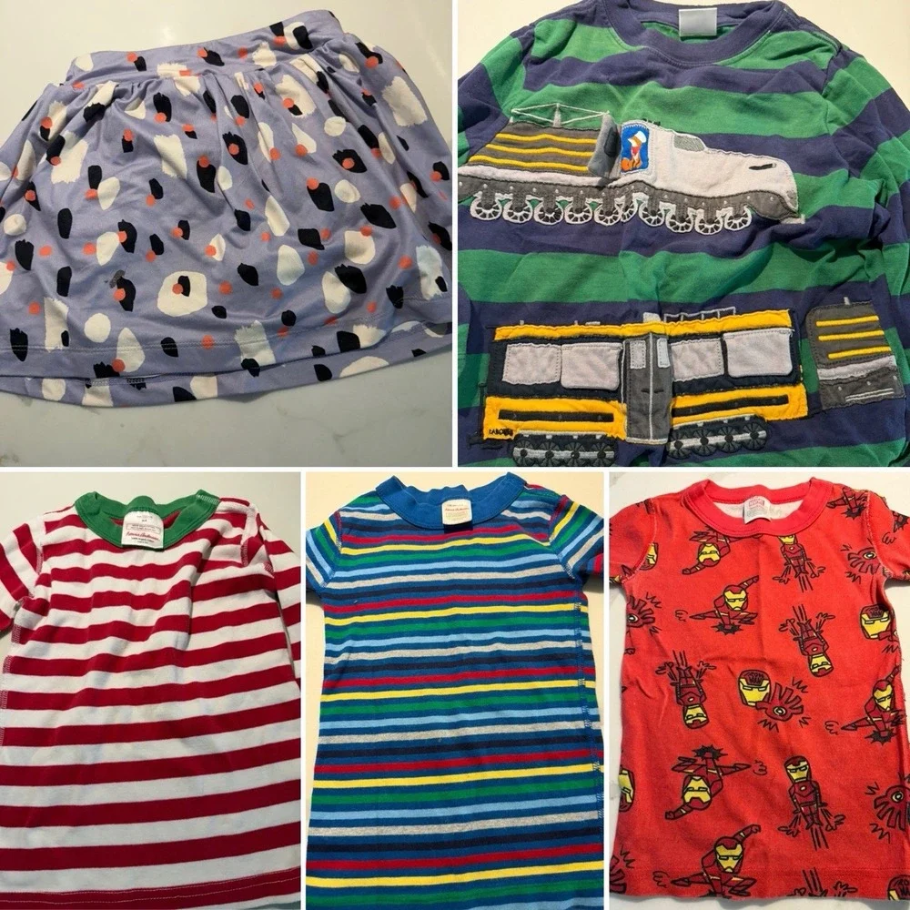 Lot Of 5 Pieces Hanna Anderson Unisex Baby Sz 4 Bundle Organic Pajama Skirt